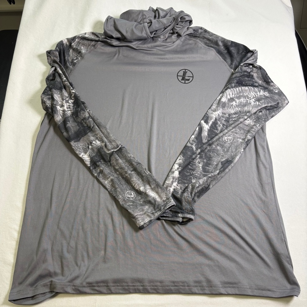 Leupold, Performance Sun Hoodie, XXL, Grey, Mossy Oak Camo Fishing Hunting